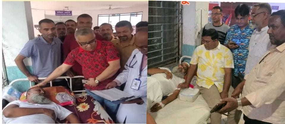 ’র্বৃত্তদের হামলায় আহত মতিন কাজীকে দেখতে গেলেন ভিপি সাইফুল ইসলাম ও আবুল বাশার 4 img